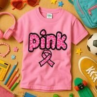 Breast Cancer Pink Ribbon Awareness Kids T-Shirt thumb 3