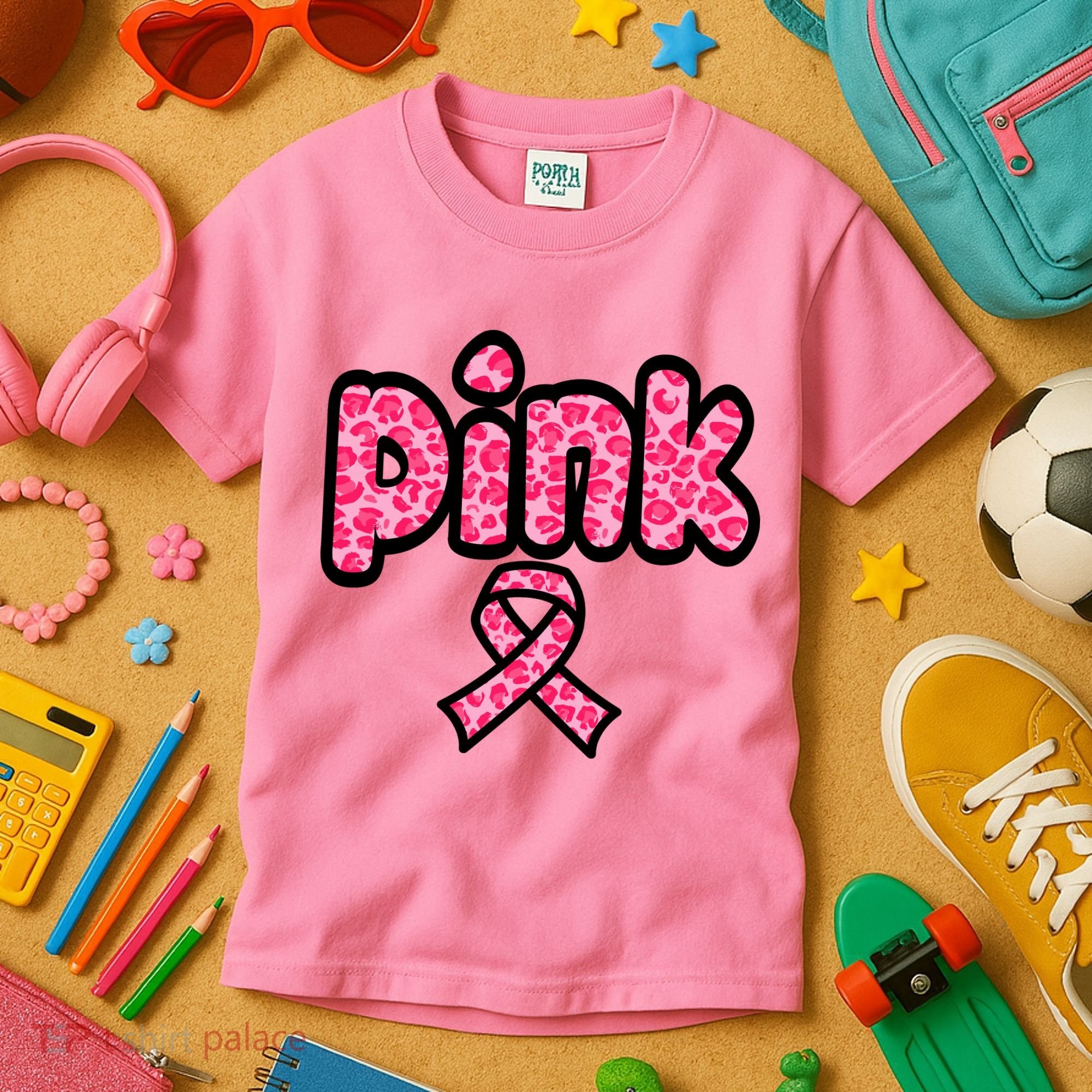 Breast Cancer Pink Ribbon Awareness Kids T-Shirt