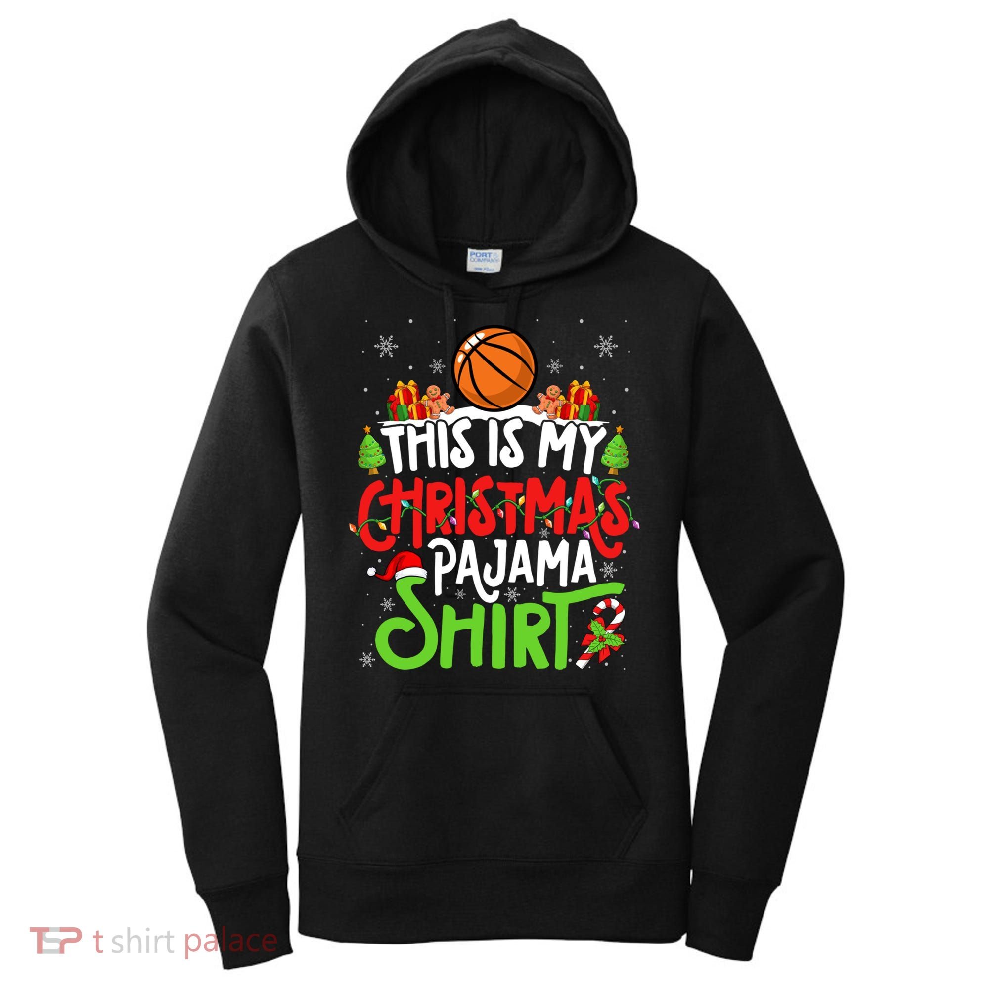 Basketball Christmas Pajama Meaningful Gift Xmas Party Basketball Gift Women's Hoodie