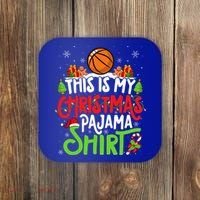Basketball Christmas Pajama Meaningful Gift Xmas Party Basketball Gift Coaster thumb 0