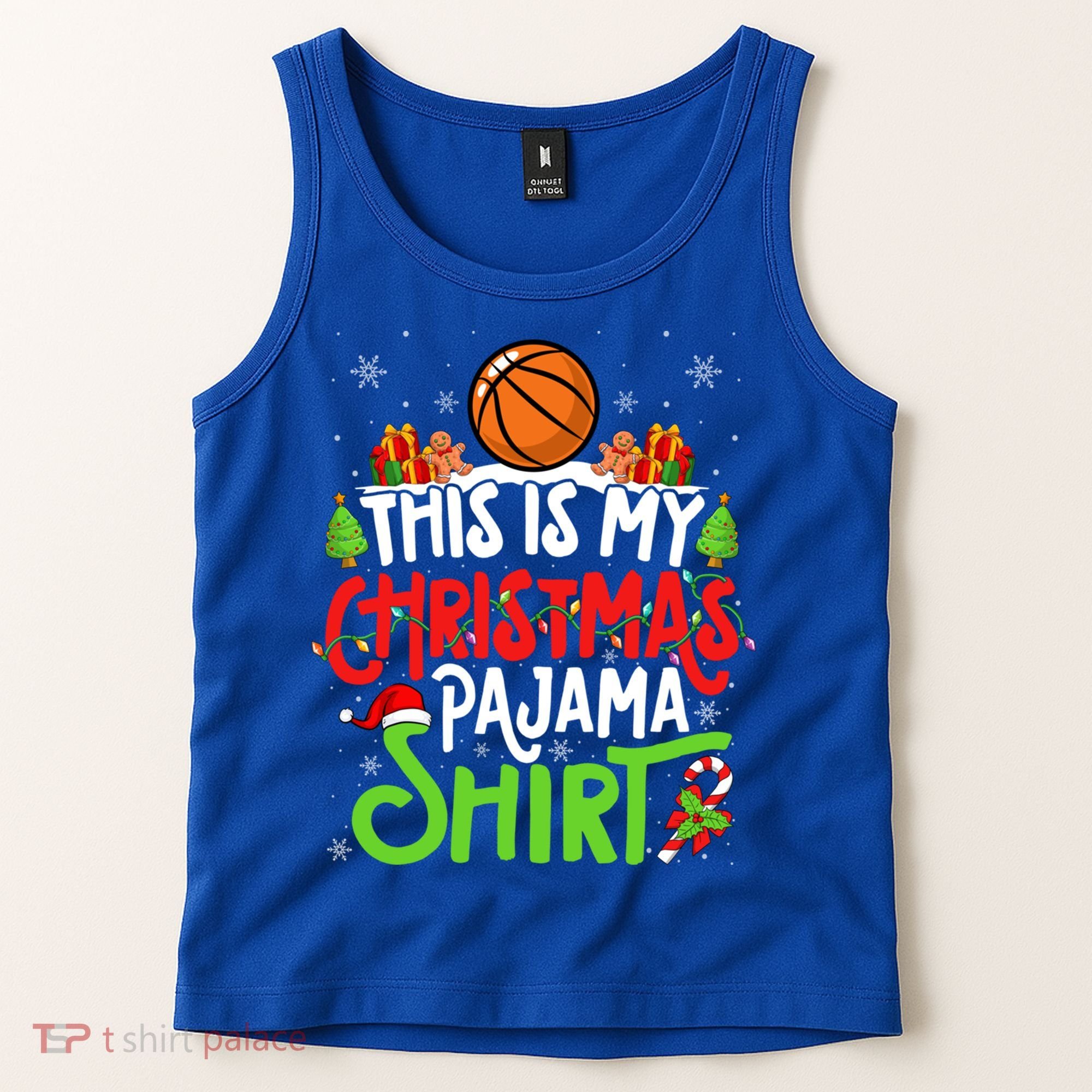 Basketball Christmas Pajama Meaningful Gift Xmas Party Basketball Gift Tank Top