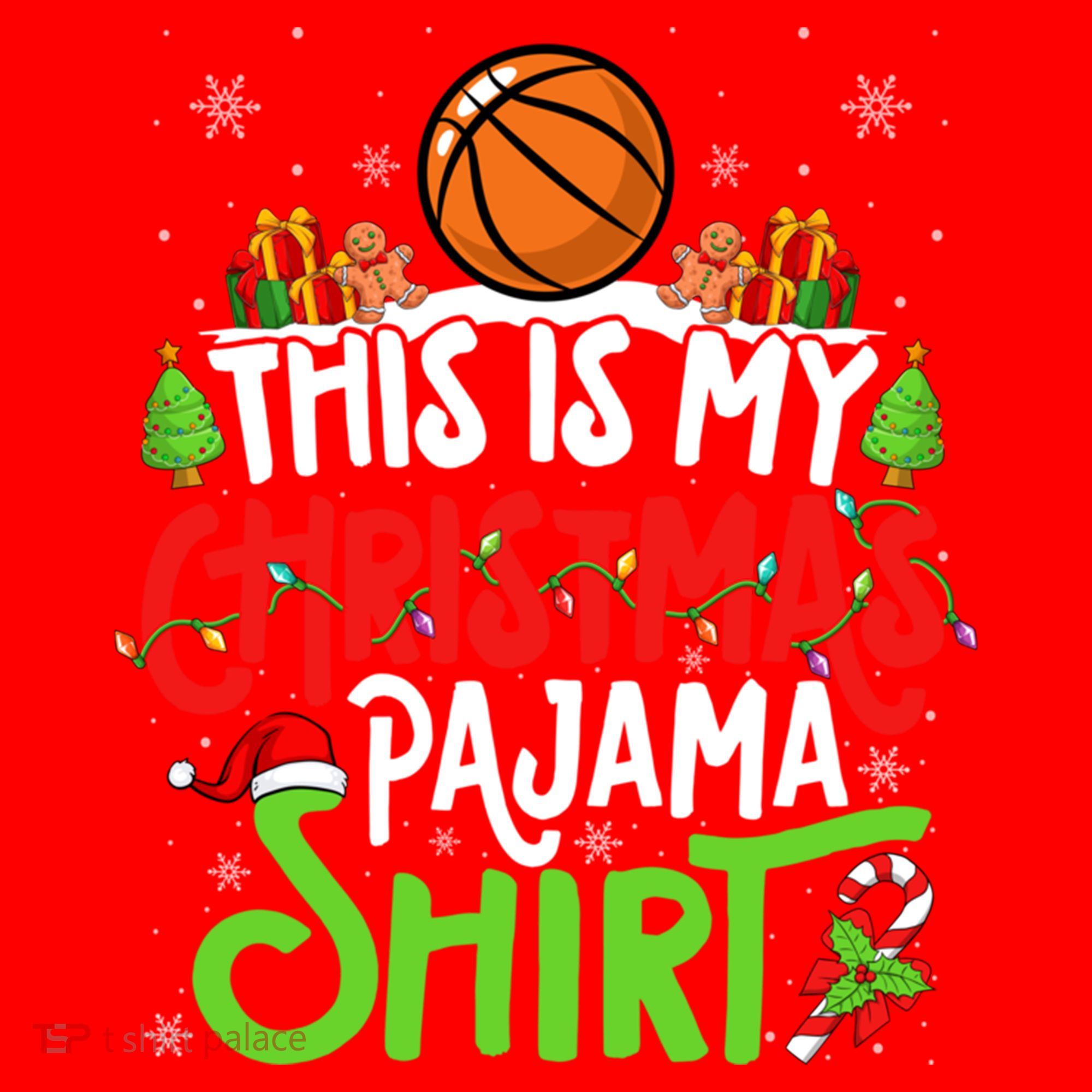 Basketball Christmas Pajama Meaningful Gift Xmas Party Basketball Gift Santa Hat