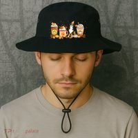 Bernedoodle Coffee Pumpkin Spice Dog Lover Fall Thanksgiving Gift Bucket Hat thumb 2