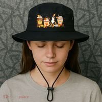 Bernedoodle Coffee Pumpkin Spice Dog Lover Fall Thanksgiving Gift Bucket Hat thumb 3