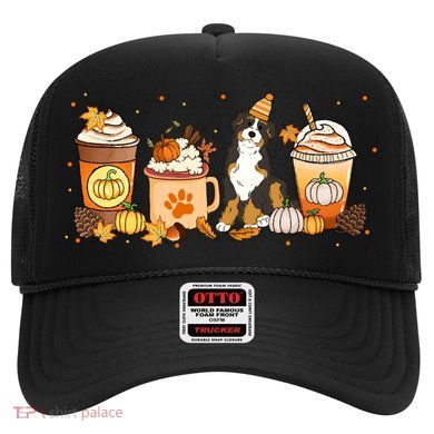 Bernedoodle Coffee Pumpkin Spice Dog Lover Fall Thanksgiving Gift Hat
