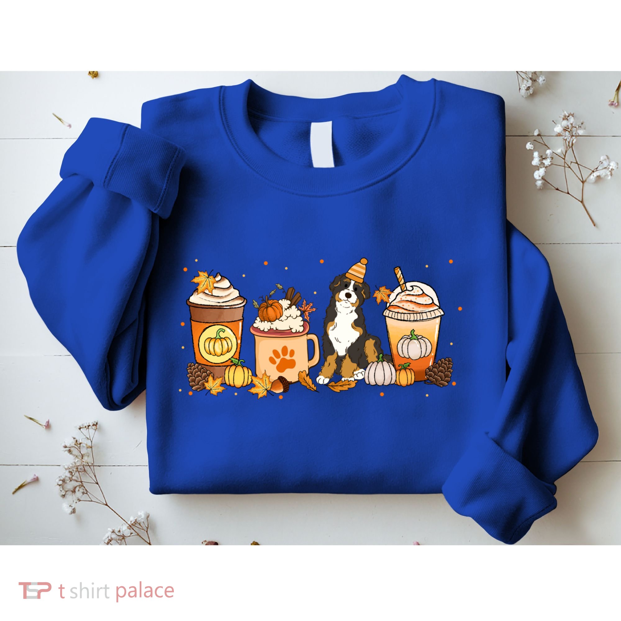 Bernedoodle Coffee Pumpkin Spice Dog Lover Fall Thanksgiving Gift Sweatshirt