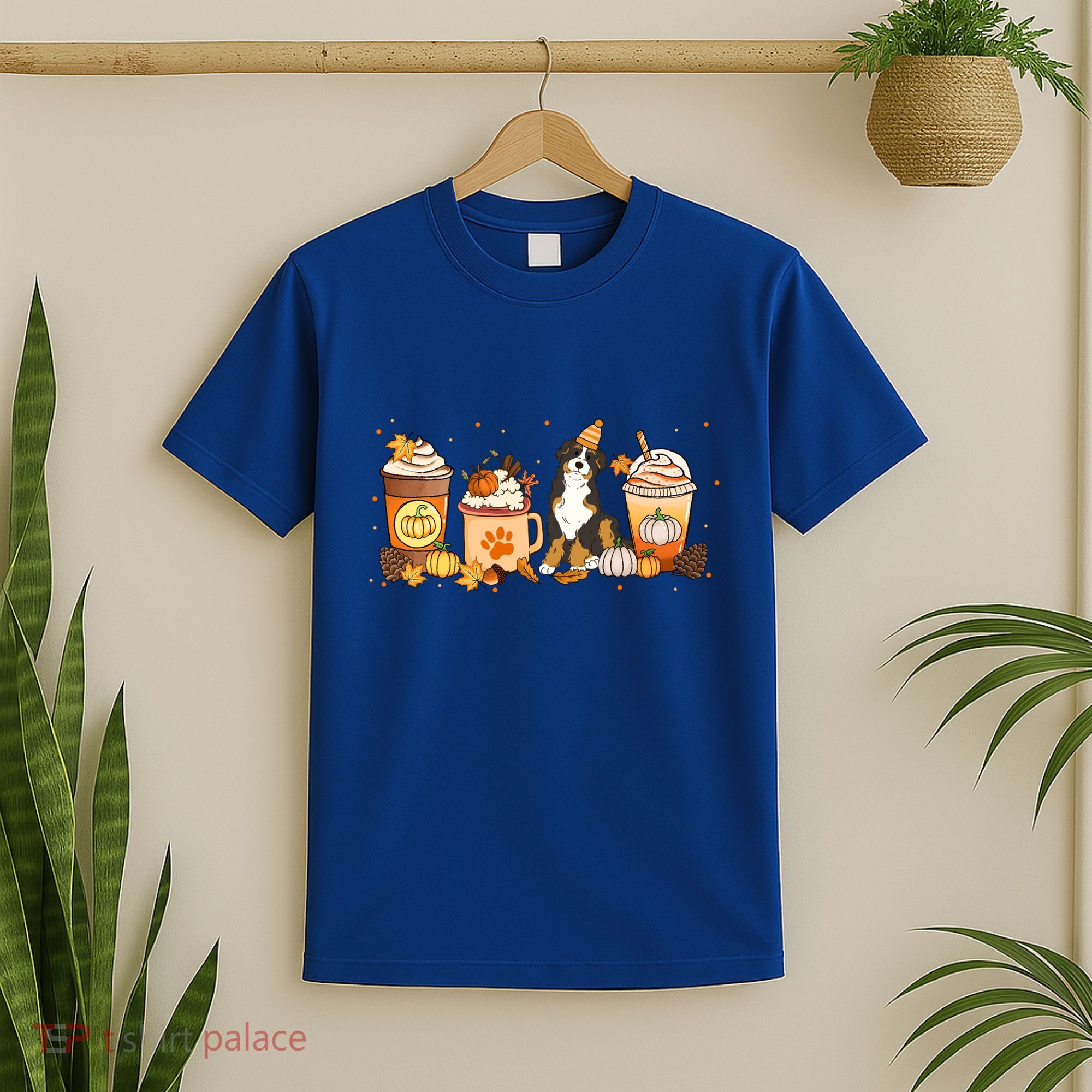 Bernedoodle Coffee Pumpkin Spice Dog Lover Fall Thanksgiving Gift T-Shirt