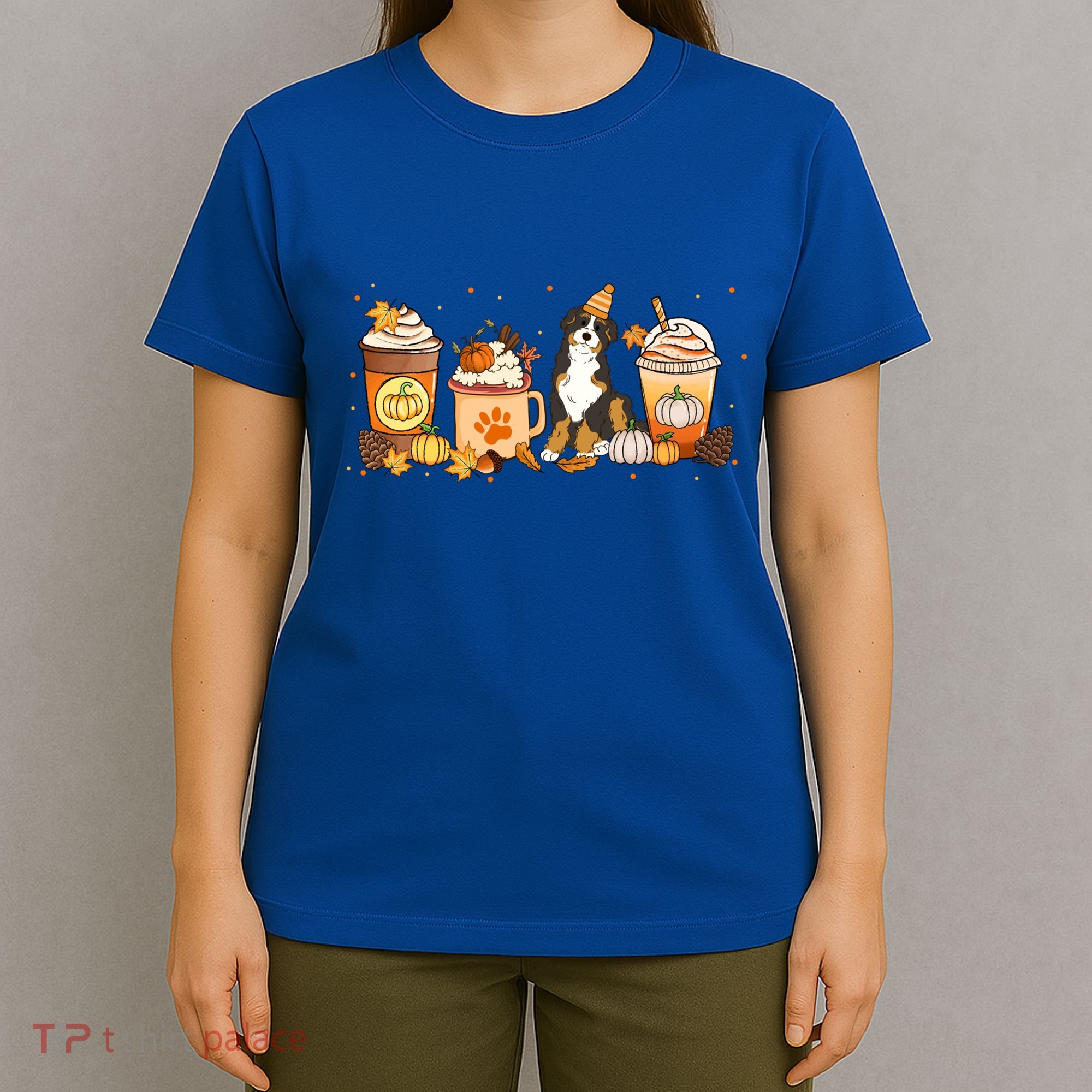 Bernedoodle Coffee Pumpkin Spice Dog Lover Fall Thanksgiving Gift T-Shirt