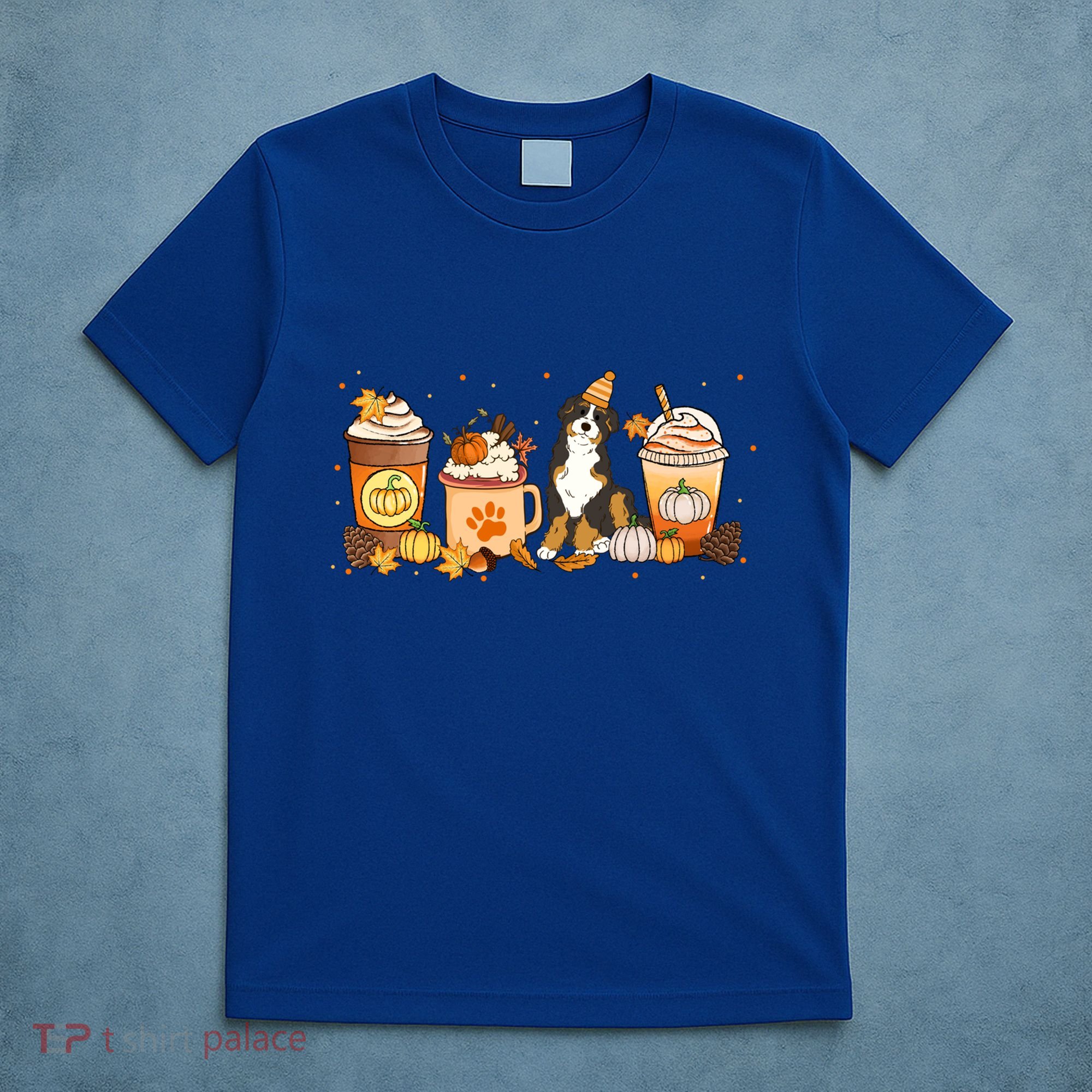 Bernedoodle Coffee Pumpkin Spice Dog Lover Fall Thanksgiving Gift T-Shirt