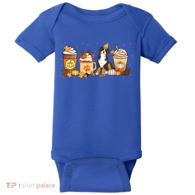 Bernedoodle Coffee Pumpkin Spice Dog Lover Fall Thanksgiving Gift Baby Bodysuit