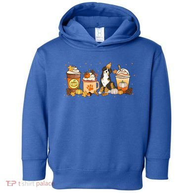 Bernedoodle Coffee Pumpkin Spice Dog Lover Fall Thanksgiving Gift Toddler Hoodie
