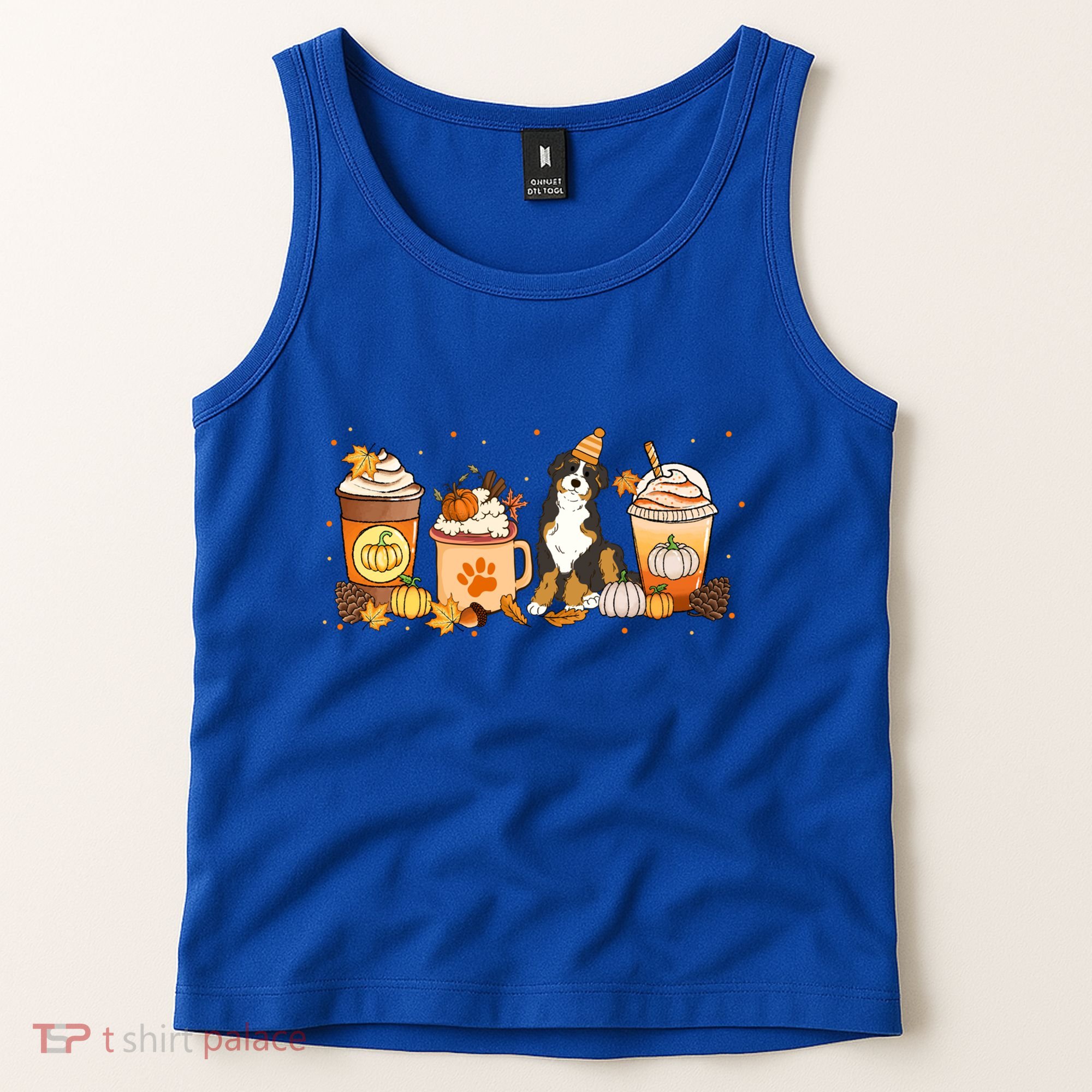 Bernedoodle Coffee Pumpkin Spice Dog Lover Fall Thanksgiving Gift Tank Top