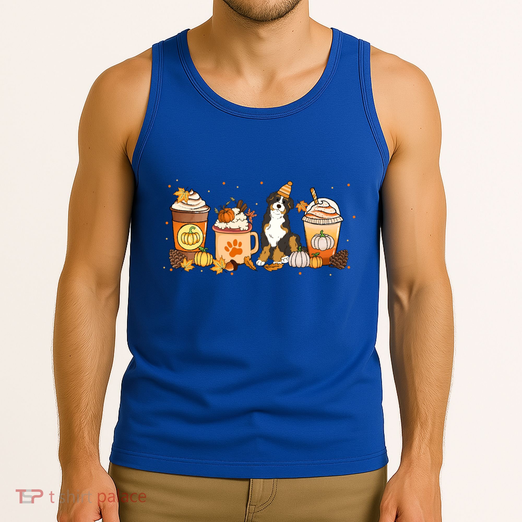 Bernedoodle Coffee Pumpkin Spice Dog Lover Fall Thanksgiving Gift Tank Top
