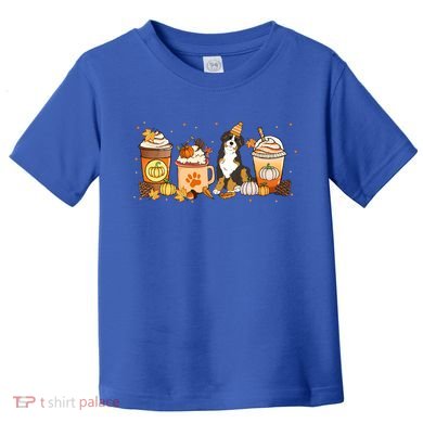 Bernedoodle Coffee Pumpkin Spice Dog Lover Fall Thanksgiving Gift Toddler T-Shirt