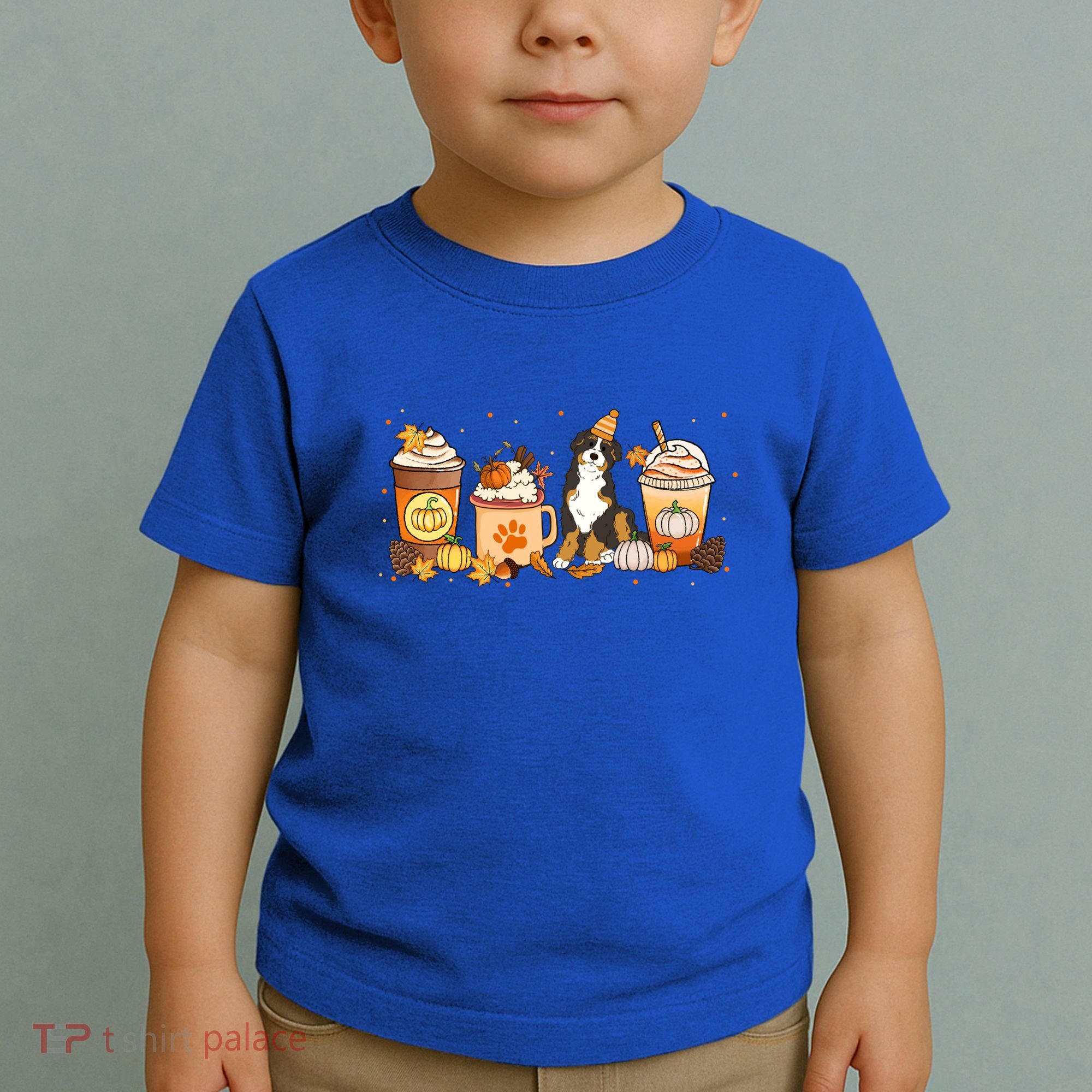Bernedoodle Coffee Pumpkin Spice Dog Lover Fall Thanksgiving Gift Toddler T-Shirt