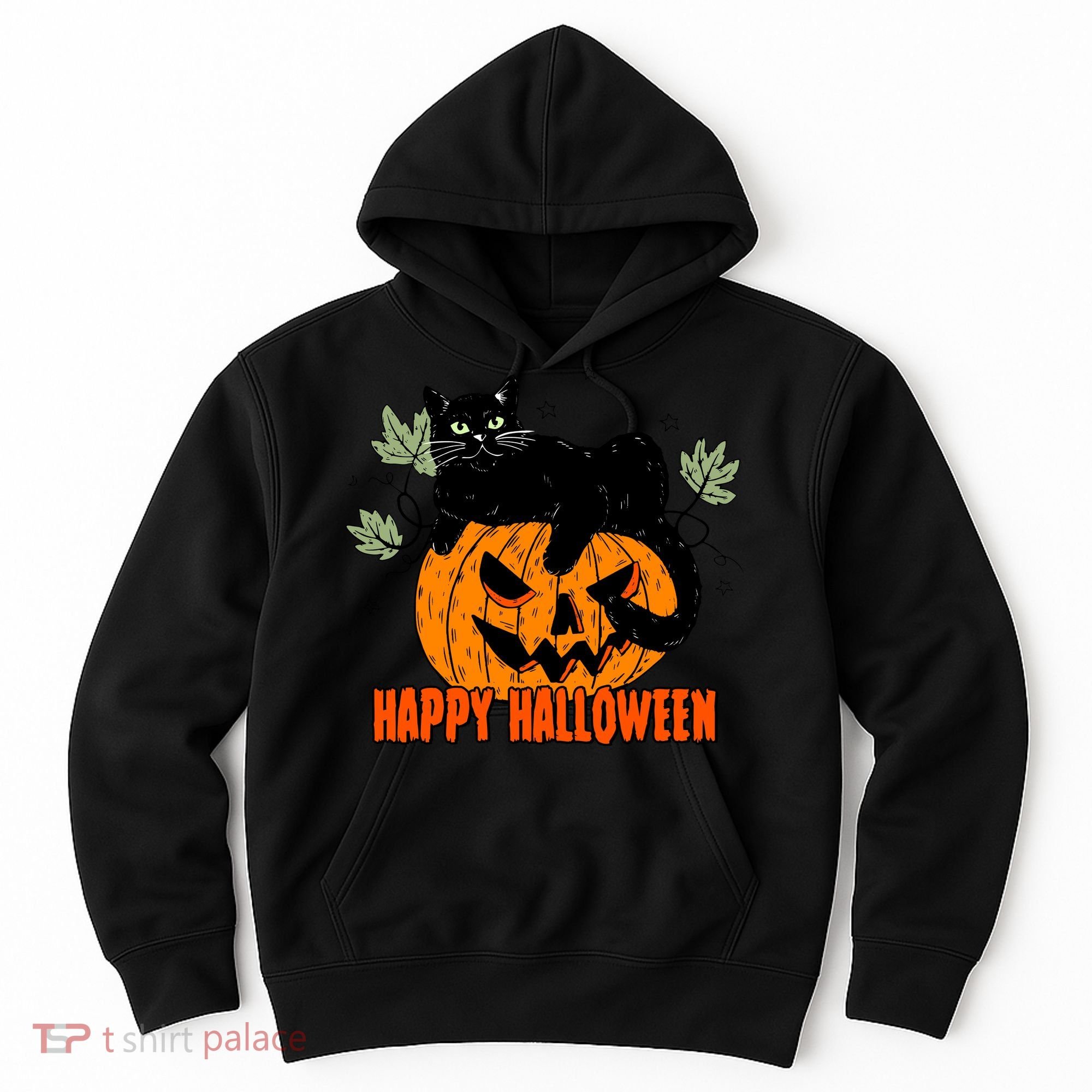 Black Cat Pumpkin Halloween Day Sublimation Retro Halloween Hoodie