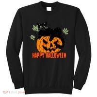 Black Cat Pumpkin Halloween Day Sublimation Retro Halloween Sweatshirt thumb 0