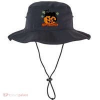 Black Cat Pumpkin Halloween Day Sublimation Retro Halloween Bucket Hat thumb 0