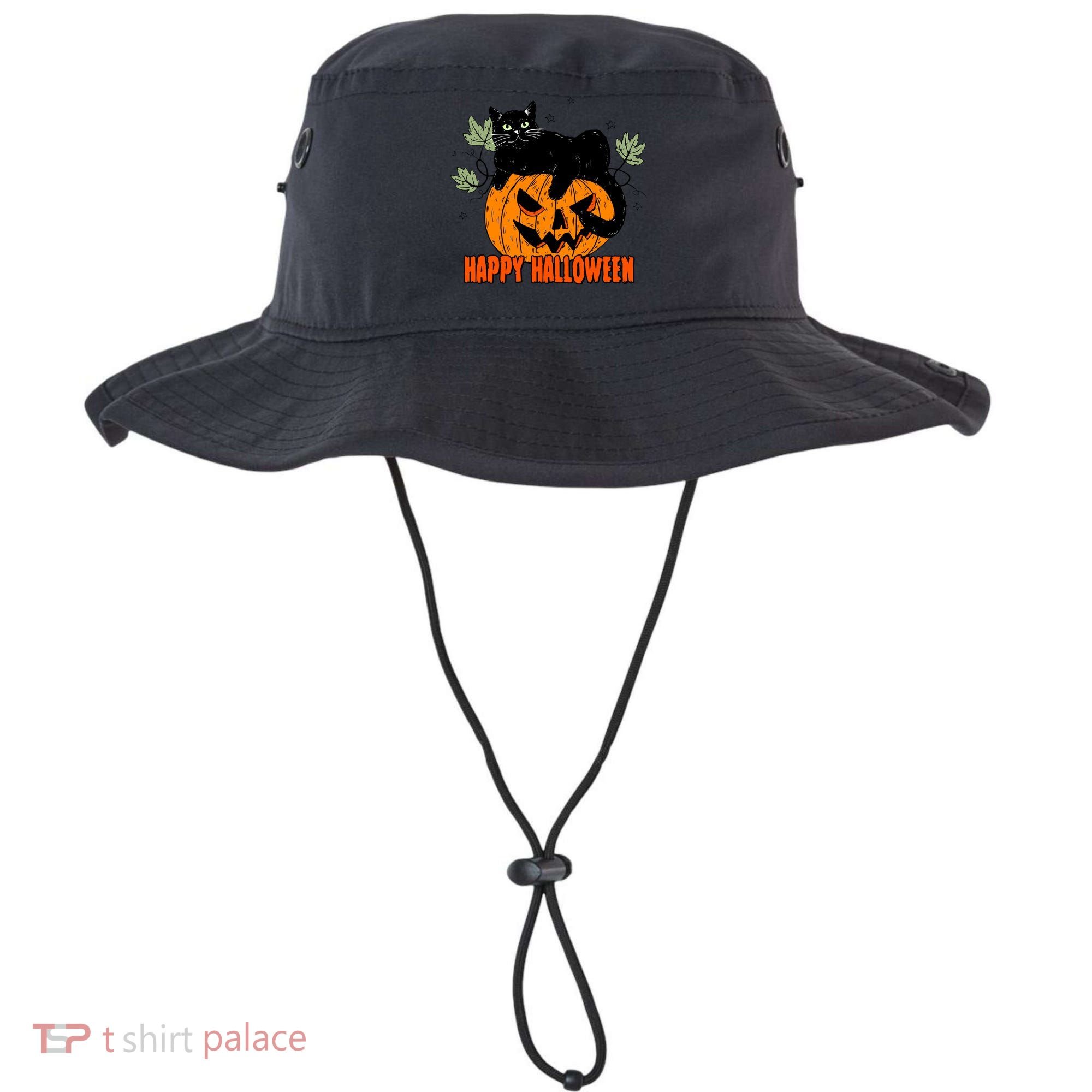 Black Cat Pumpkin Halloween Day Sublimation Retro Halloween Bucket Hat