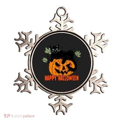 Black Cat Pumpkin Halloween Day Sublimation Retro Halloween Ornament