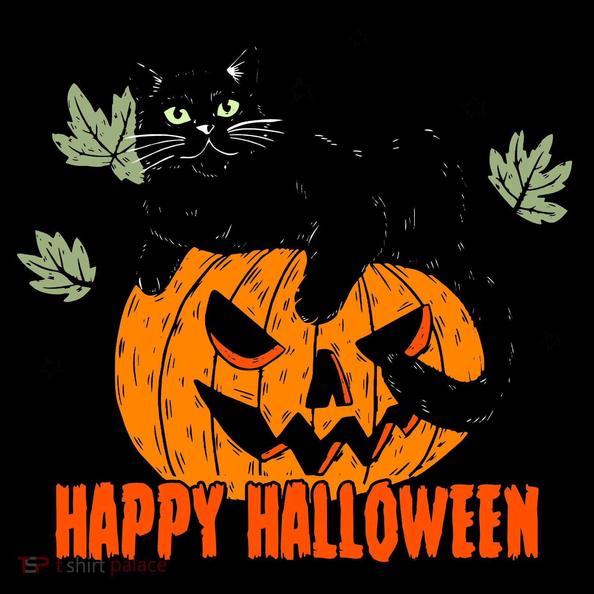 Black Cat Pumpkin Halloween Day Sublimation Retro Halloween Women's Tank Top