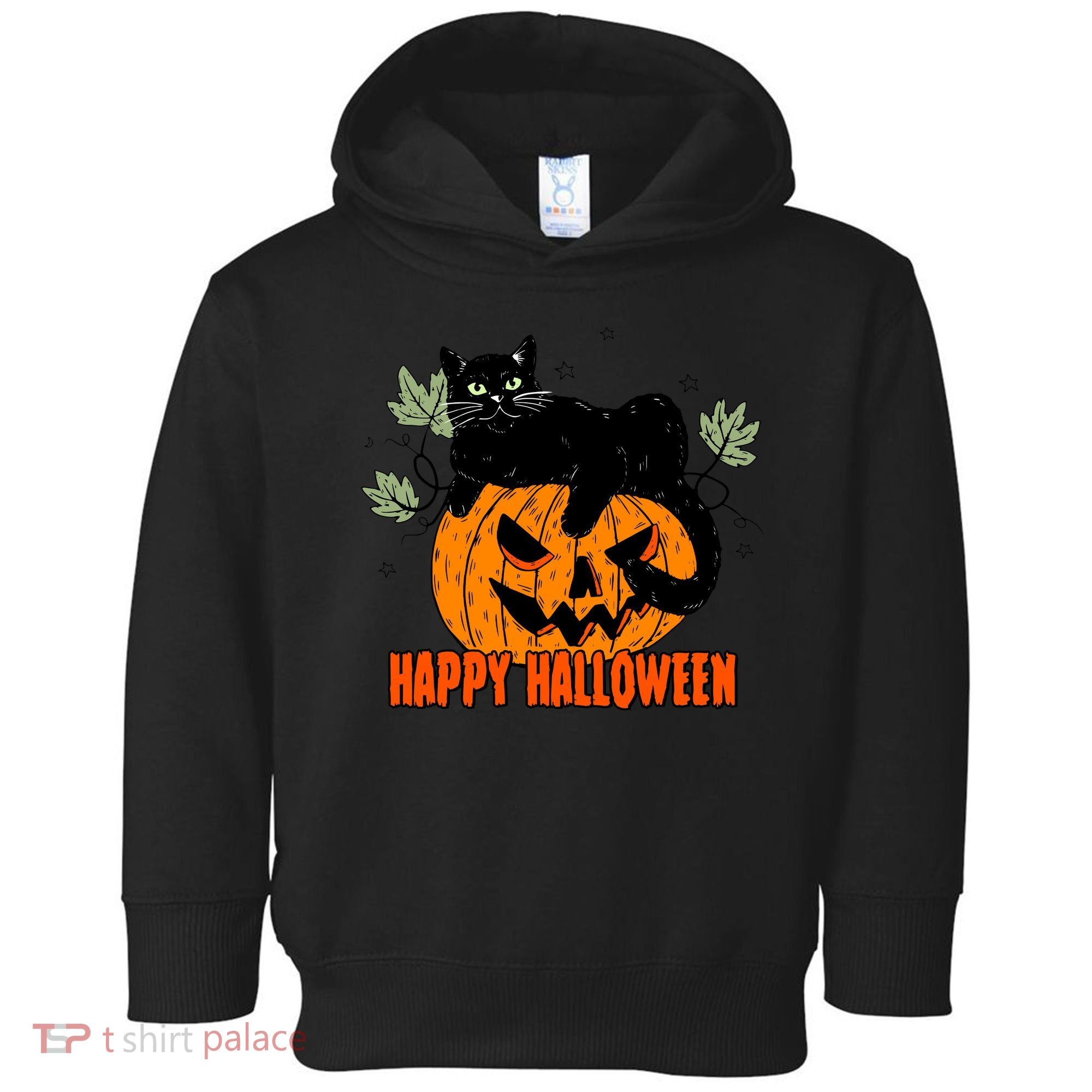 Black Cat Pumpkin Halloween Day Sublimation Retro Halloween Toddler Hoodie