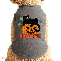 Black Cat Pumpkin Halloween Day Sublimation Retro Halloween Doggie Tank thumb 0