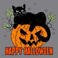 Black Cat Pumpkin Halloween Day Sublimation Retro Halloween Women's Hoodie thumb 2