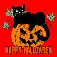 Black Cat Pumpkin Halloween Day Sublimation Retro Halloween Santa Hat thumb 1