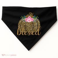 Blessed Cheetah Pumpkin October USA-Made Doggie Bandana thumb 0