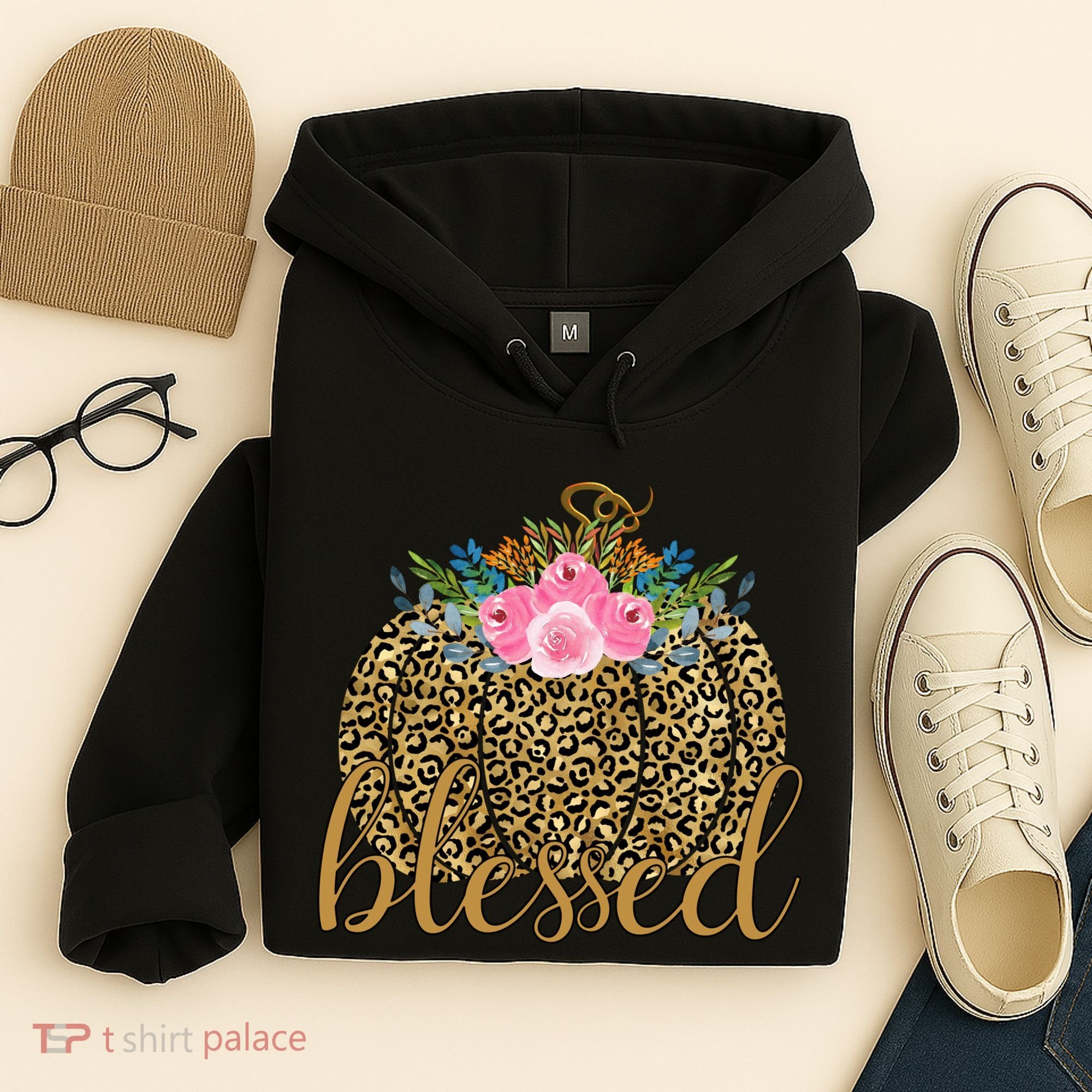 Blessed Cheetah Pumpkin October Hoodie