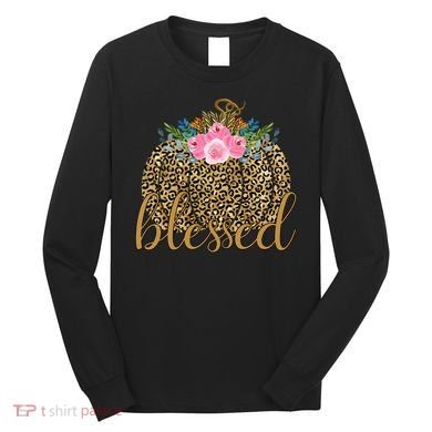 Blessed Cheetah Pumpkin October Long Sleeve Shirt
