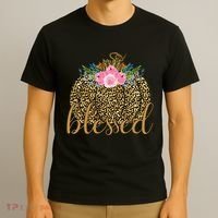 Blessed Cheetah Pumpkin October T-Shirt thumb 3