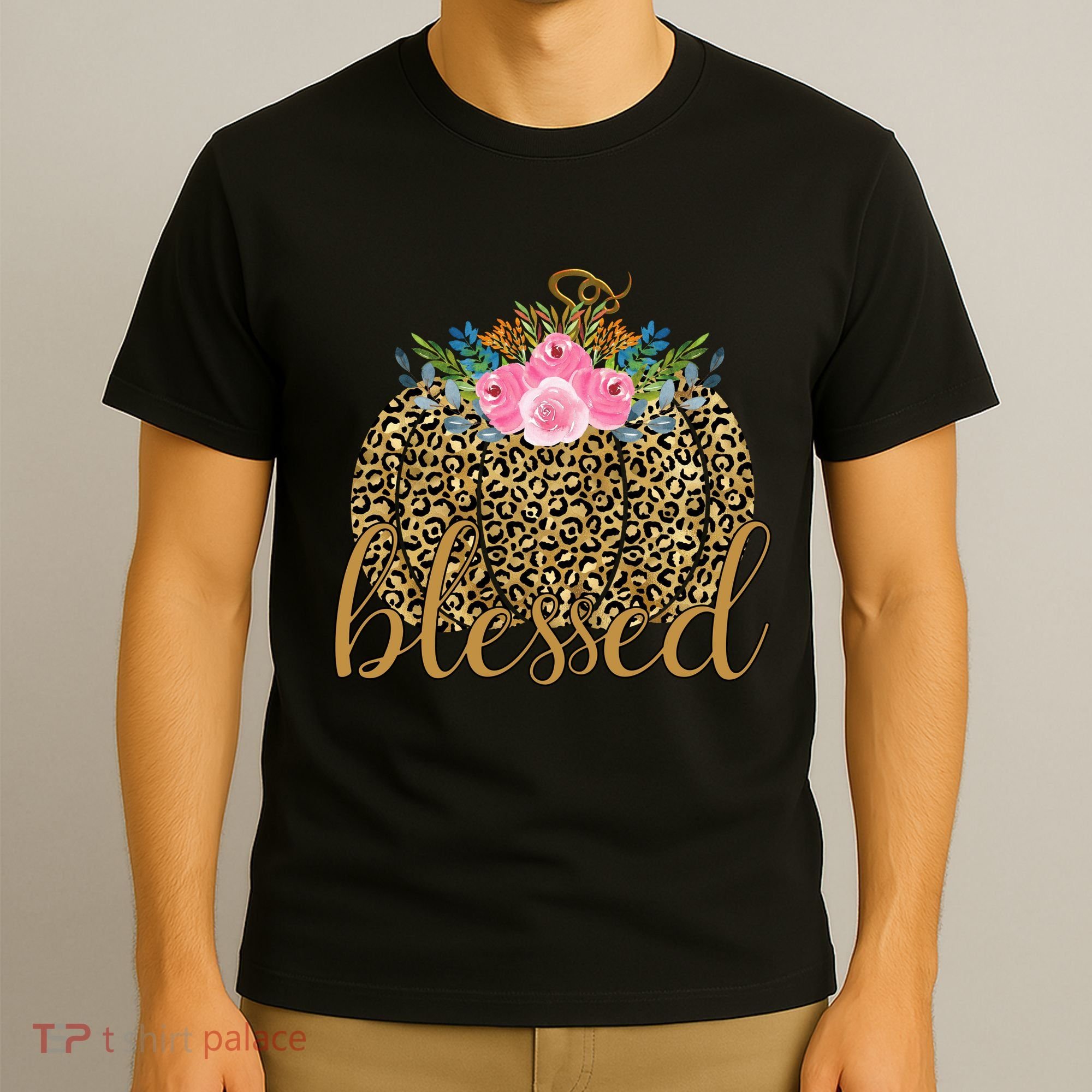 Blessed Cheetah Pumpkin October T-Shirt