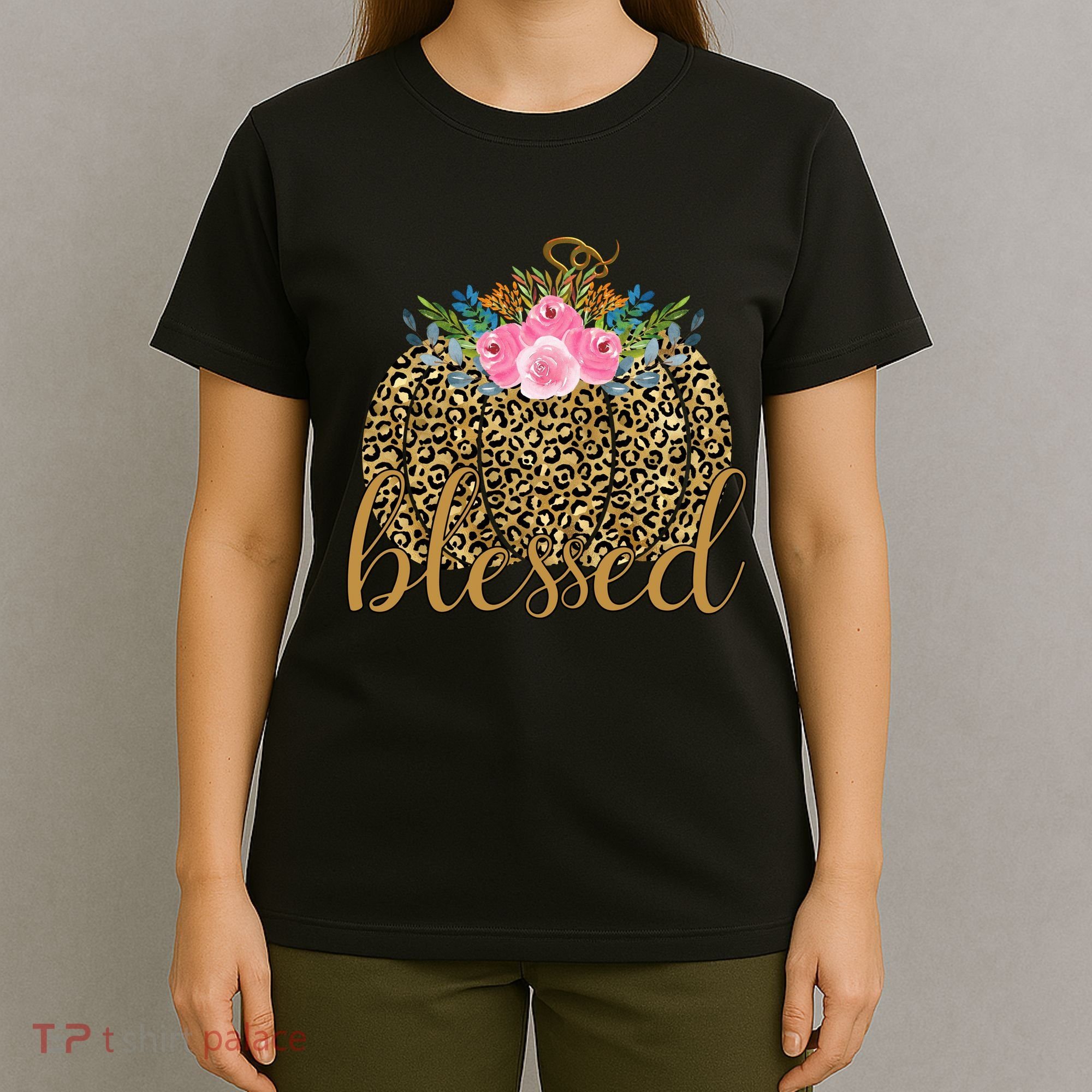 Blessed Cheetah Pumpkin October T-Shirt
