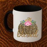 Blessed Cheetah Pumpkin October Coffee Mug thumb 2