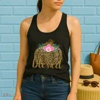 Blessed Cheetah Pumpkin October Women's Tank Top thumb 2