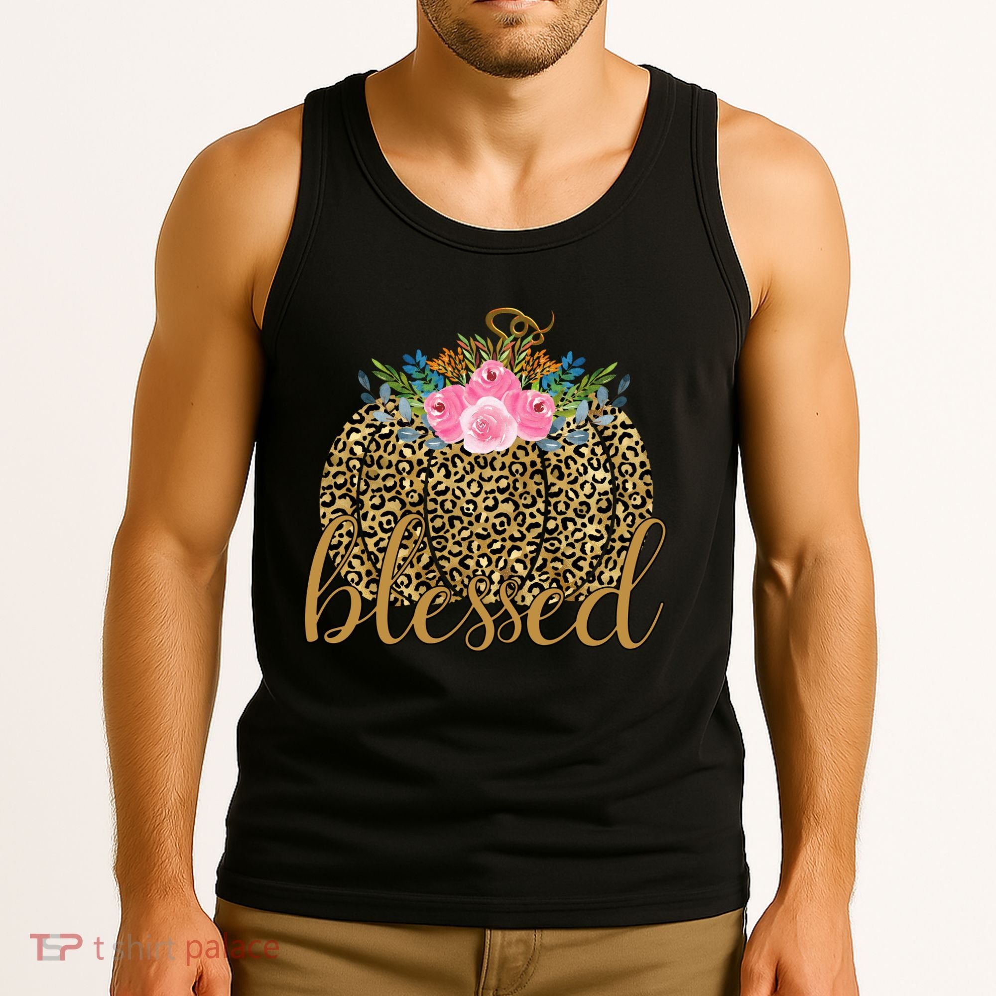 Blessed Cheetah Pumpkin October Tank Top