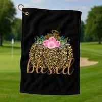 Blessed Cheetah Pumpkin October Golf Towel thumb 1