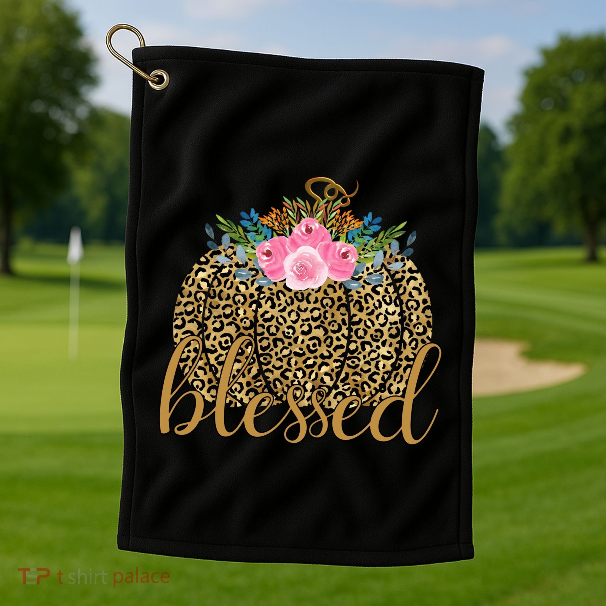 Blessed Cheetah Pumpkin October Golf Towel