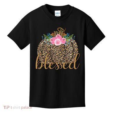 Blessed Cheetah Pumpkin October Kids T-Shirt