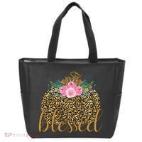 Blessed Cheetah Pumpkin October Tote Bag thumb 0