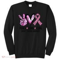 Breast Cancer Peace Love Cure Pink Ribbon Awareness Sweatshirt thumb 0