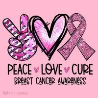 Breast Cancer Peace Love Cure Pink Ribbon Awareness Toddler Hoodie thumb 2