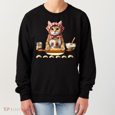 Babushka Cat Pierogi Making Polish Cat Women's Sweatshirt
