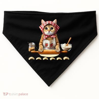 Babushka Cat Pierogi Making Polish Cat USA-Made Doggie Bandana