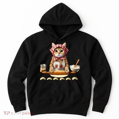 Babushka Cat Pierogi Making Polish Cat Hoodie