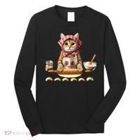 Babushka Cat Pierogi Making Polish Cat Long Sleeve Shirt thumb 0