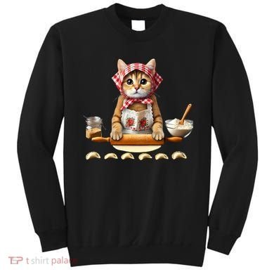 Babushka Cat Pierogi Making Polish Cat Sweatshirt