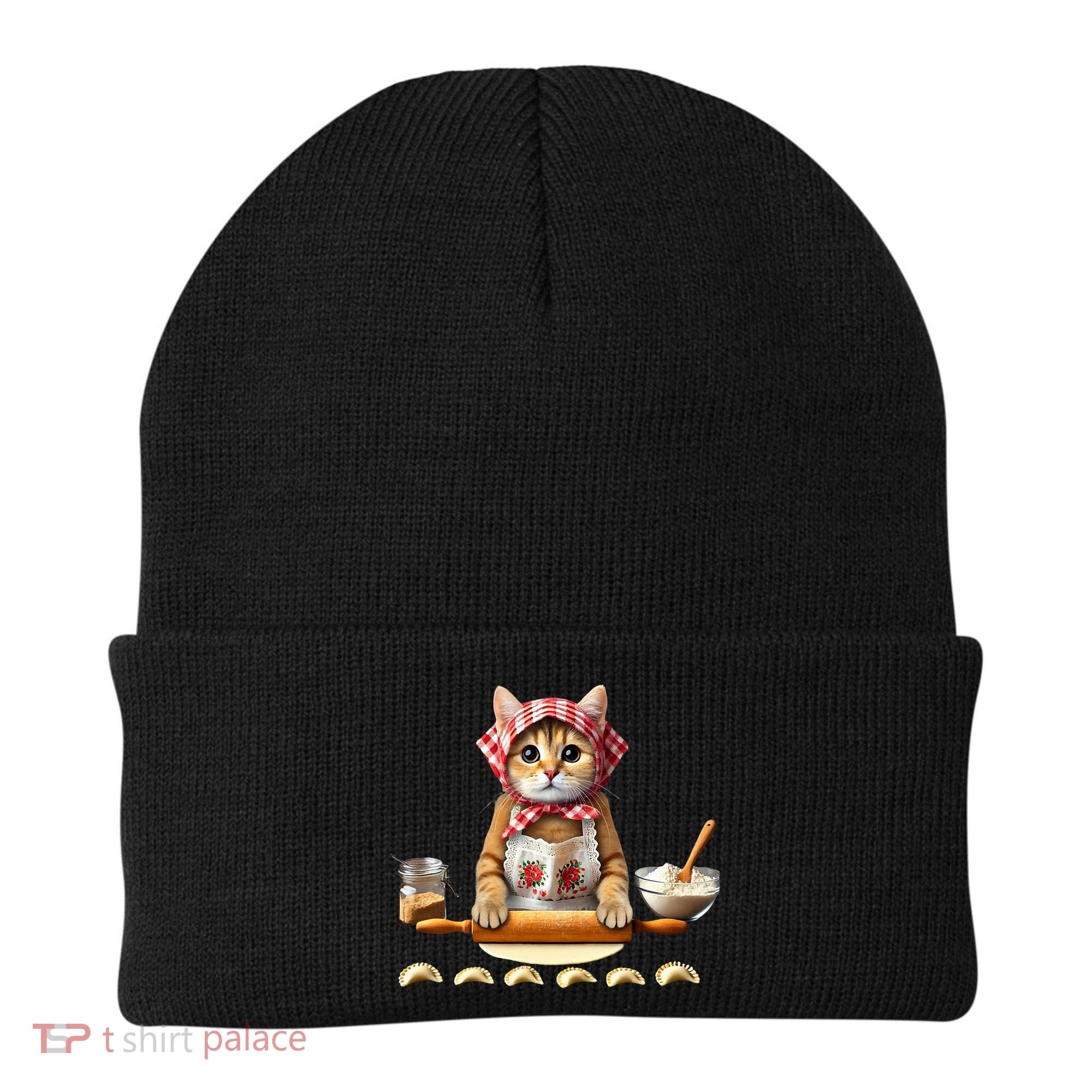 Babushka Cat Pierogi Making Polish Cat Beanie
